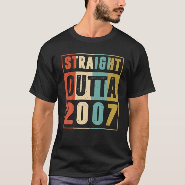 Rakt utfall 2007 16 år gammal 16:e födelsedagen t shirt (Framsida)
