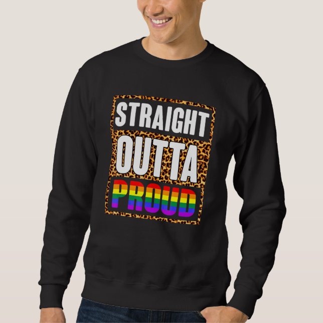 Rakt utfall av proud lgbt Färg utanför stängslet R Lång Ärmad Tröja (Framsida)