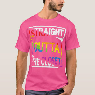 Rakt utfall för LGB-Pridet Closet Proud Regnbåge  T Shirt