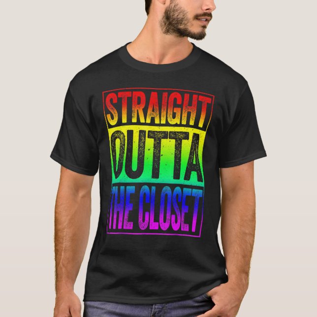 Rakt utfall för Pridet Closet LGbt T Shirt (Framsida)