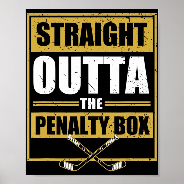 Rakt utfall för straffboxen ishockey poster (Framsidan)