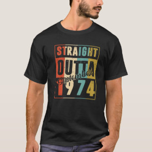 Rakt utfall september 1974 Retro 46 år gammal 46 å T Shirt