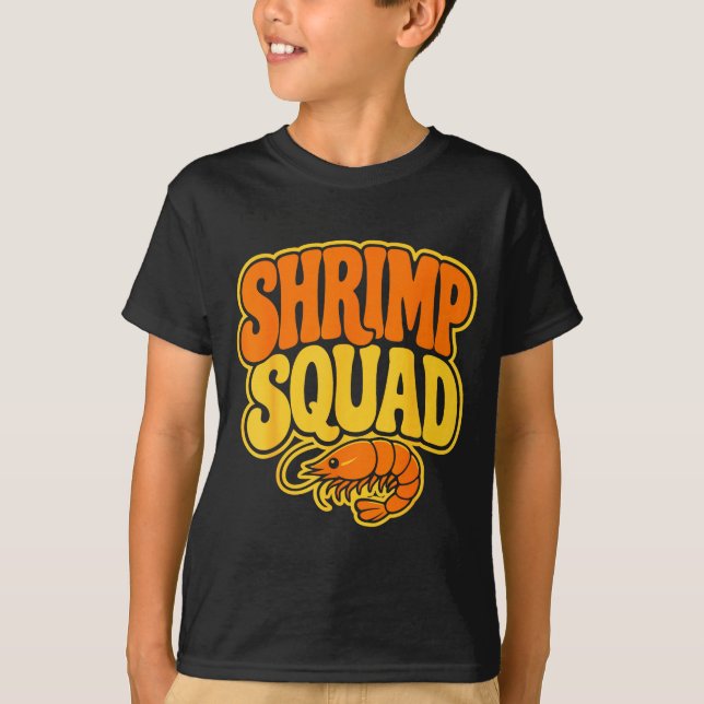 Räkträdets fiskare seafood trupp räkor  t shirt (Framsida)