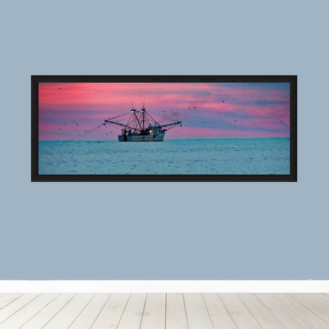 Räktrålning vid solnedgång poster (Skapare uppladdad)