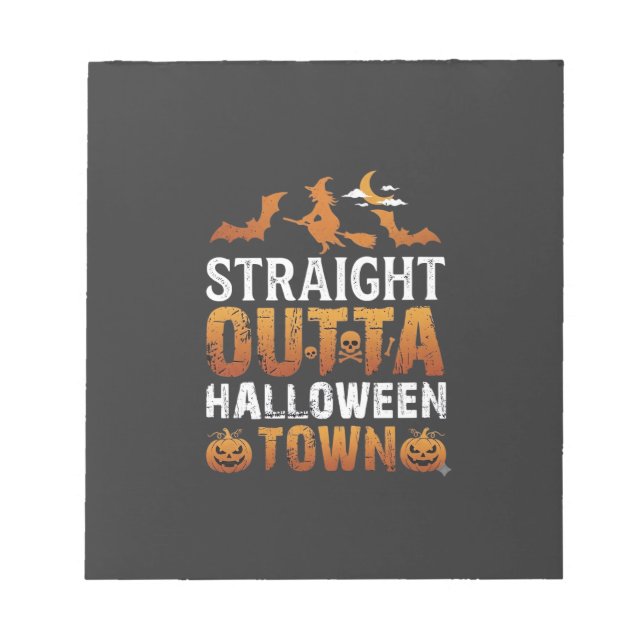 Raktt Ur Halloween Town Häx Mån Bats Pumpa Anteckningsblock (Framsida)