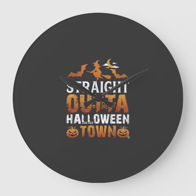 Raktt Ur Halloween Town Häxdemon Fladdermöss Pump Stor Klocka (Framsida)