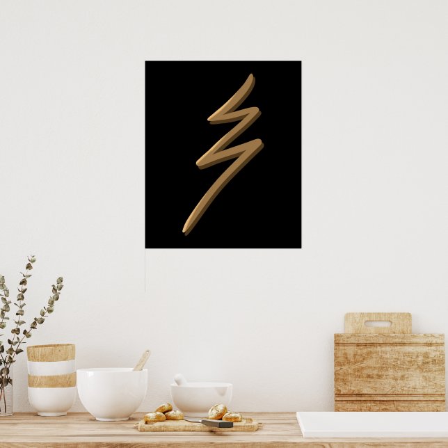 Raku Healing Reiki Symbol Hand plockade Art Poster (Kök)