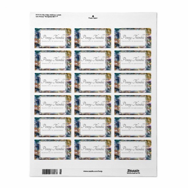 Råkvarts Adressetikett (Helt Ark)