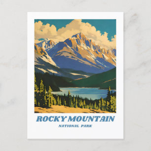 Raky Mountain National Park illustration retro H Vykort