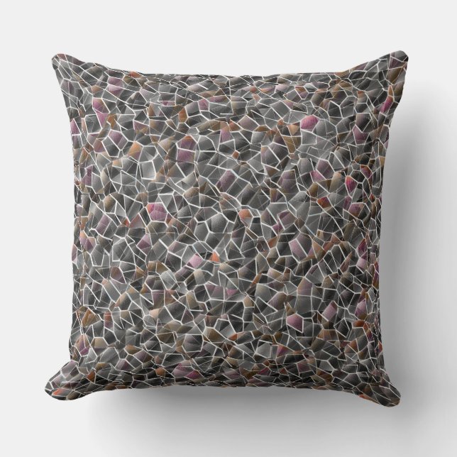 Rålax och oregelbunden mosaik av grått kudde (Framsida)