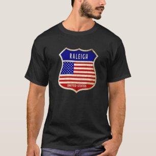 Raleigh America Jackar av Arm Flaggor City of Nort T Shirt