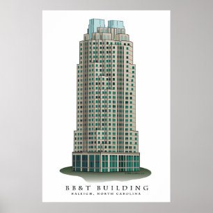 Raleigh B&T Bygger arkitektonisk utskrift Poster