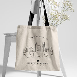 Raleigh Bröllop | Stylized Skyline Tygkasse