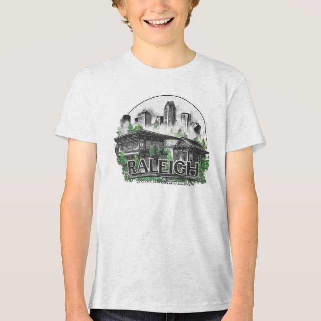 Raleigh City North Carolina USA T Shirt (Framsida)