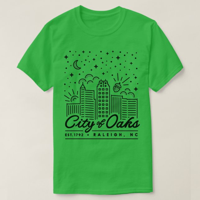 Raleigh City of Oaks Merchandise  T Shirt (Design framsida)