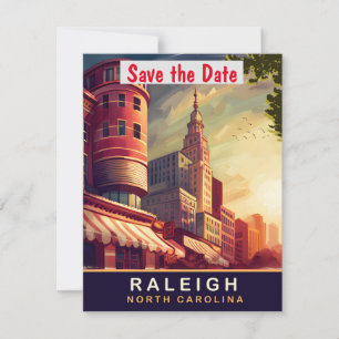Raleigh Historic Tower Klassiskt bröllopsinbjudan Spara Datumet