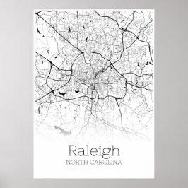 Raleigh Karta - North Carolina - City Karta Poster