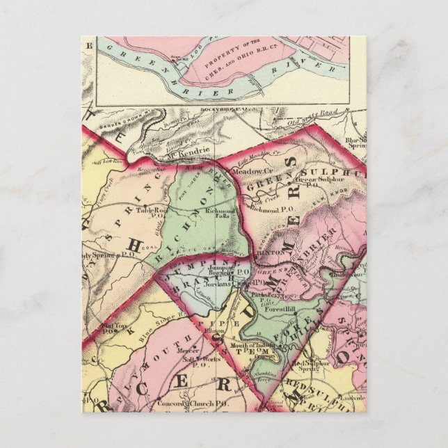 Raleigh, Mercer, Summers, Monroe län Vykort (Framsida)