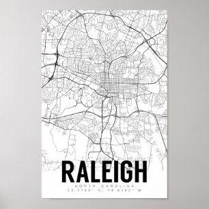 Raleigh NC Minimalist Karta Art Poster