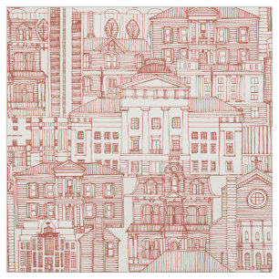 Raleigh NC toile paprika Fabric Tyg