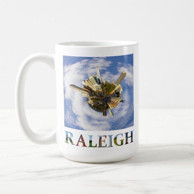 Raleigh North Carolina City Skyline Travel Photo Kaffemugg (Vänster)