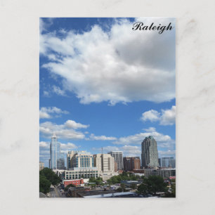 Raleigh North Carolina City Skyline Travel Photo Vykort