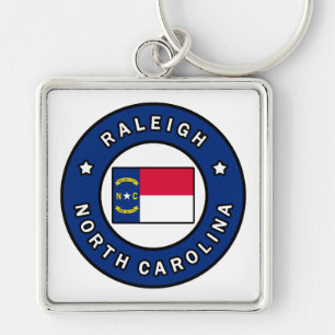 Raleigh North Carolina Fyrkantig Silverfärgad Nyckelring