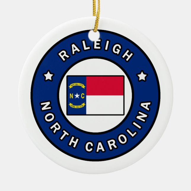 Raleigh North Carolina Julgransprydnad Keramik (Framsidan)
