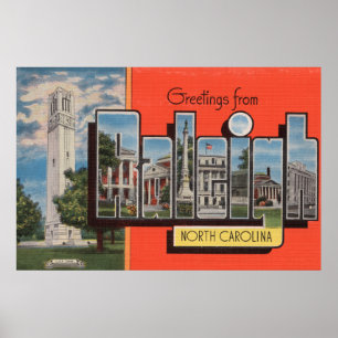 Raleigh, North Carolina - Large Brev Scenes 2 Poster