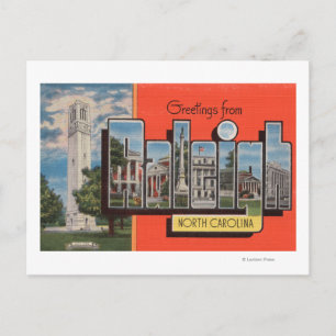 Raleigh, North Carolina - Large Brev Scenes Vykort
