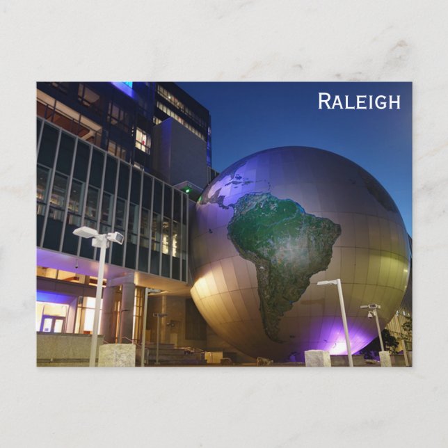 Raleigh North Carolina Museum Globe Vykort (Framsida)