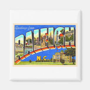 Raleigh North Carolina NC Large Brev Postcard Magnet