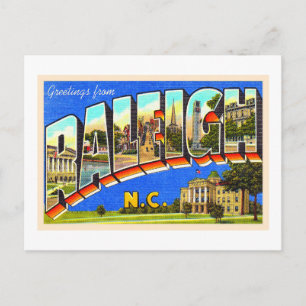 Raleigh North Carolina NC Stor brevkortssida Vykort