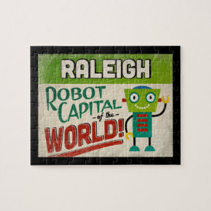 Raleigh North Carolina Robot - Funny Vintage Pussel