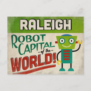 Raleigh North Carolina Robot - Funny Vintage Vykort