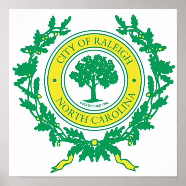 Raleigh, North Carolina Seal Poster (Framsidan)