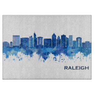 Raleigh North Carolina Skyline Blue