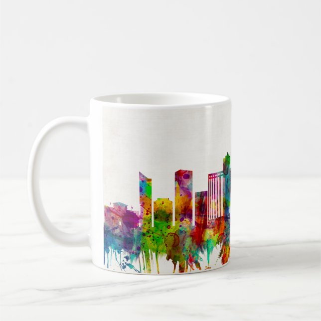 Raleigh North Carolina Skyline Kaffemugg (Vänster)