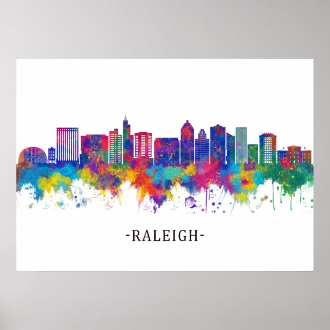 Raleigh North Carolina Skyline Poster (Framsidan)