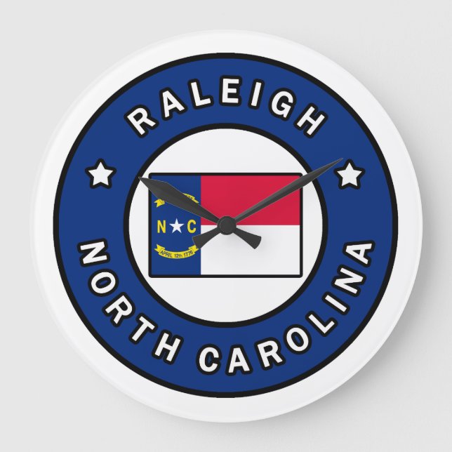 Raleigh North Carolina Stor Klocka (Framsida)