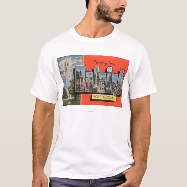 Raleigh North Carolina - stora brevplatser T-shirt (Framsida)