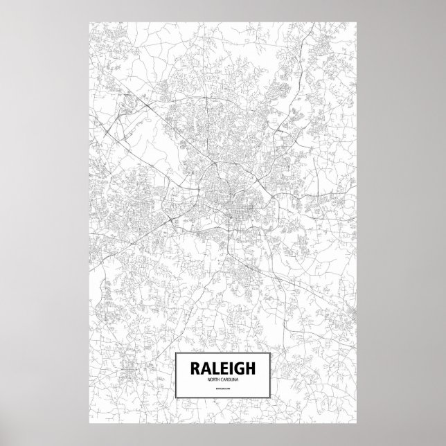 Raleigh, North Carolina (svart på vitt) Poster (Framsidan)