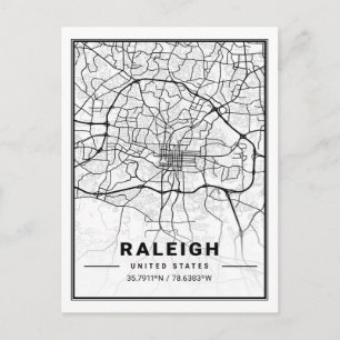 Raleigh North Carolina USA Travel City Karta Vykort