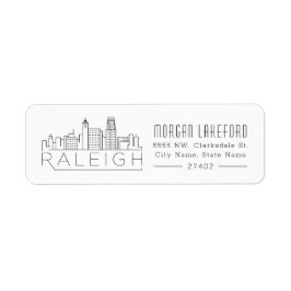Raleigh Stylized Skyline | Returadress Etikett