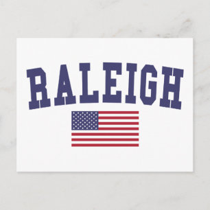 Raleigh US Flagga Vykort