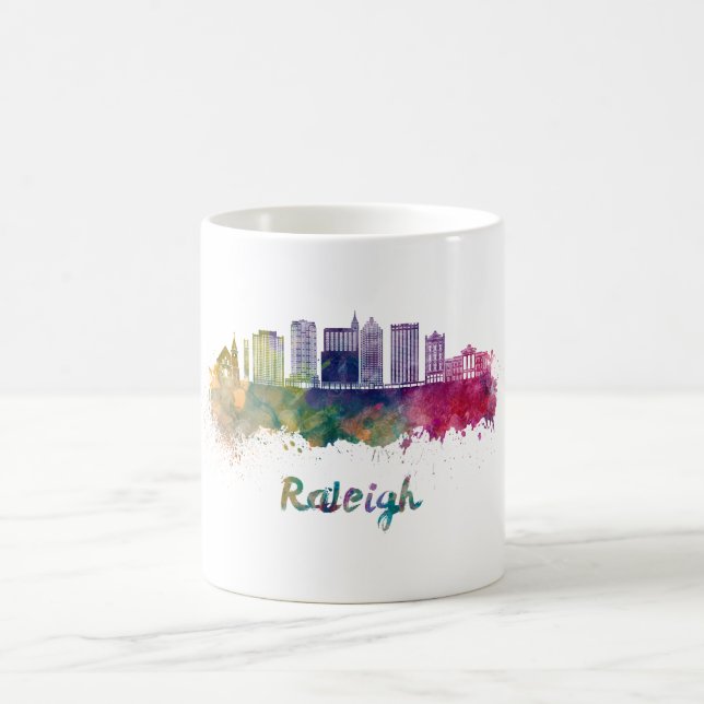 Raleigh V2 skyline in watercolor Kaffemugg (Center)