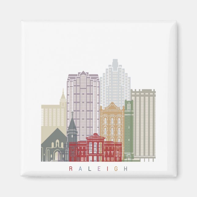 Raleigh V2 skyline poster Magnet (Framsidan)
