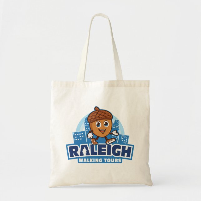 Raleigh Walking Tours Cute Acorn Logotyp Tygkasse (Framsidan)