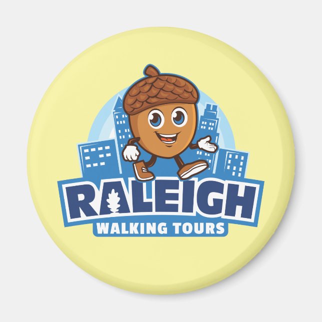 Raleigh Walking Tours Cute Acorn Magnet (Framsidan)