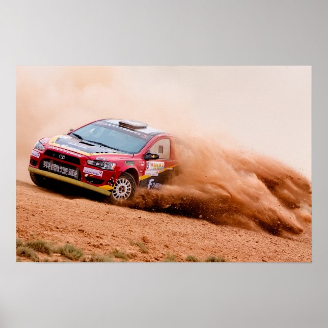 Rally China, Mitsubishi Evo Poster (Framsidan)